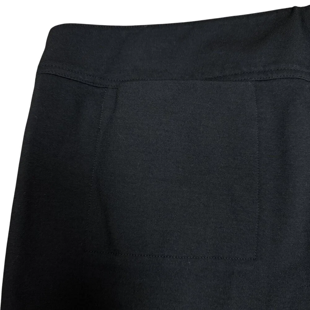 EUC Women's EILEEN FISHER Stretch Ponte‎ Knit Wide Leg Pant Black | Size PL